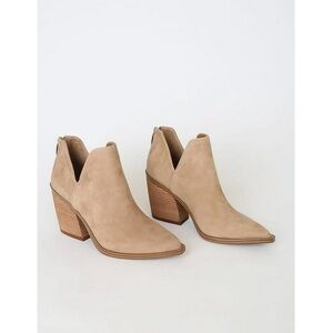 Steve Madden Alyse Suede Tan Ankle Booties